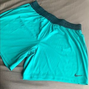 Teal & Blue Nike Women Athletic Shorts